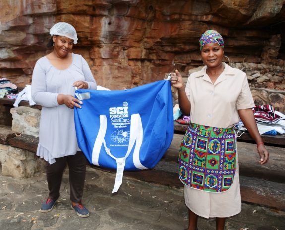 SCI's Blue Bag Program allows hunters to bring a dufflel bag of supplies for local villages on their hunt.