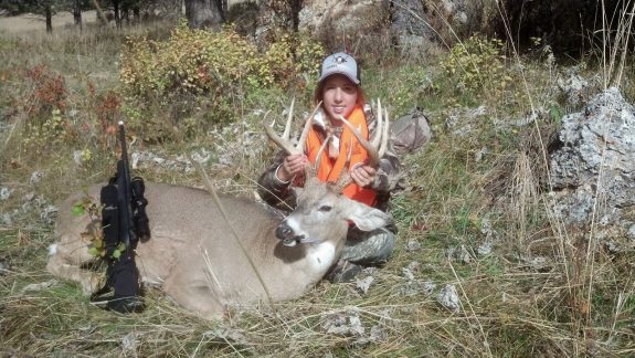 Persistence paid off for young Jenna, who took a great buck.