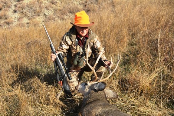 The author took this 4x4 mule deer at 267 yards with a single shot.