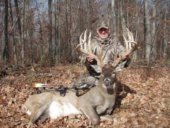 Steve Esker took this 200+ inch buck from a ground blind just as his twin brother, Scott, did in the title picture.
