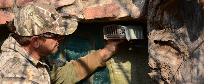 An ozone generator works well on ground blinds or tree stands.