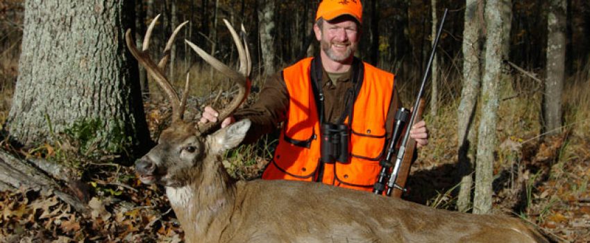 Bob Robb poses with a great buck that fell to rule-breaking tactics.