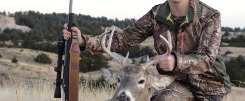 Emily Mierau, Marketing Associate for Hornady, bagged this nice buck using the new Precision Hunter ammo.
