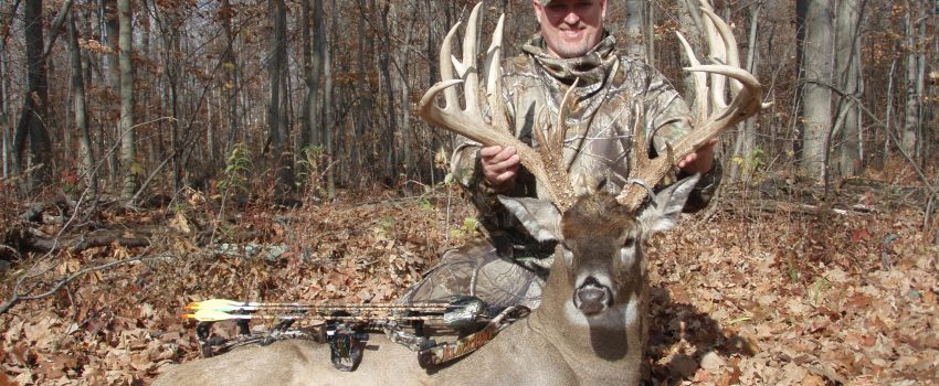 Steve Esker took this 200+ inch buck from a ground blind just as his twin brother, Scott, did in the title picture.